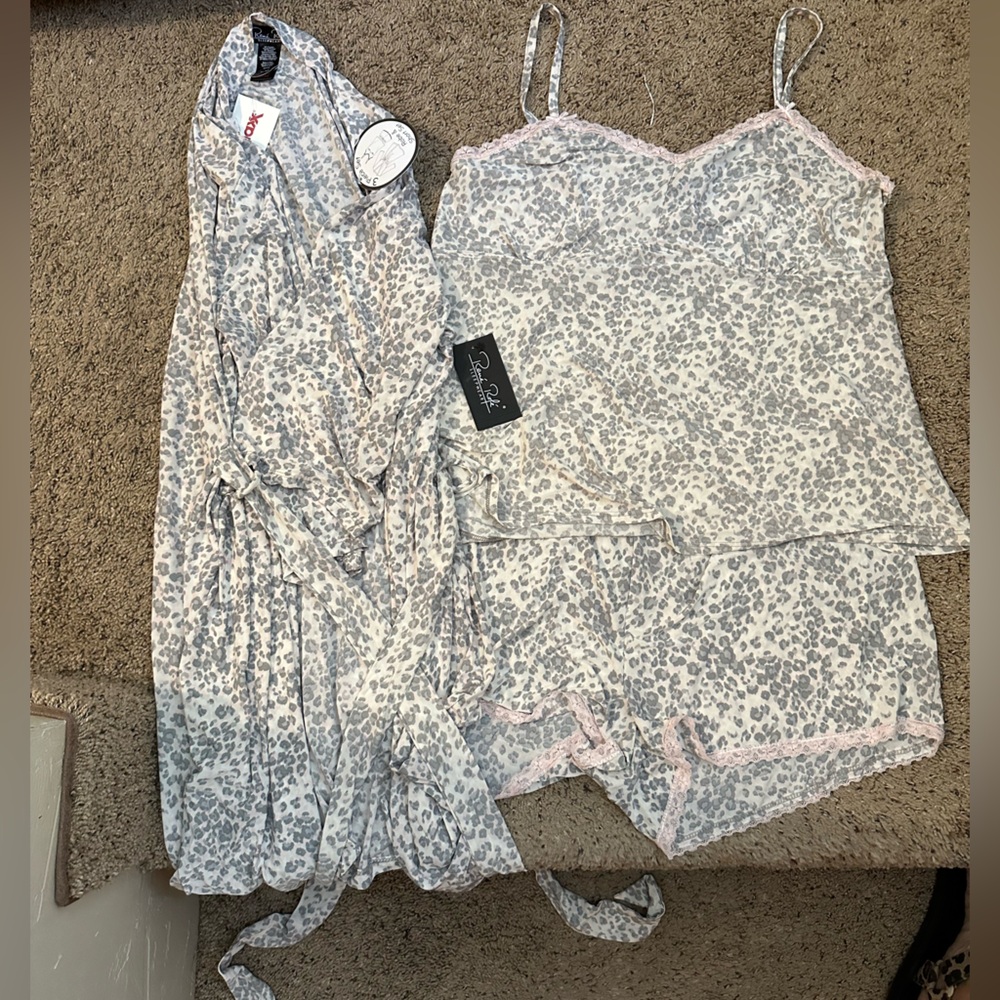 Three-Piece Leopard Print Sleep Set by Rene Rofe